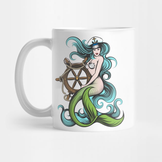 Mermaid with Steering Wheel by devaleta